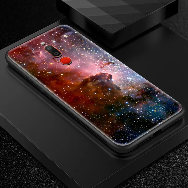 Чехол из закаленного стекла для Meizu 16s 16th Plus 16X M6T M882Q M892Q M5 M6 M8 M9 Note Frame бампер TPU Patten Sky защитная задняя крышка