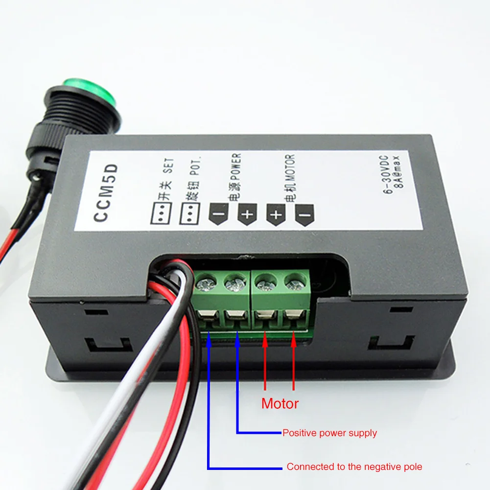 CCM5D DC6V до 30V Светодиодный дисплей Цифровая PWM плата легко наносить Start Stop Переключатель Регулятор оборотов Черный регулятор скорости контроллер