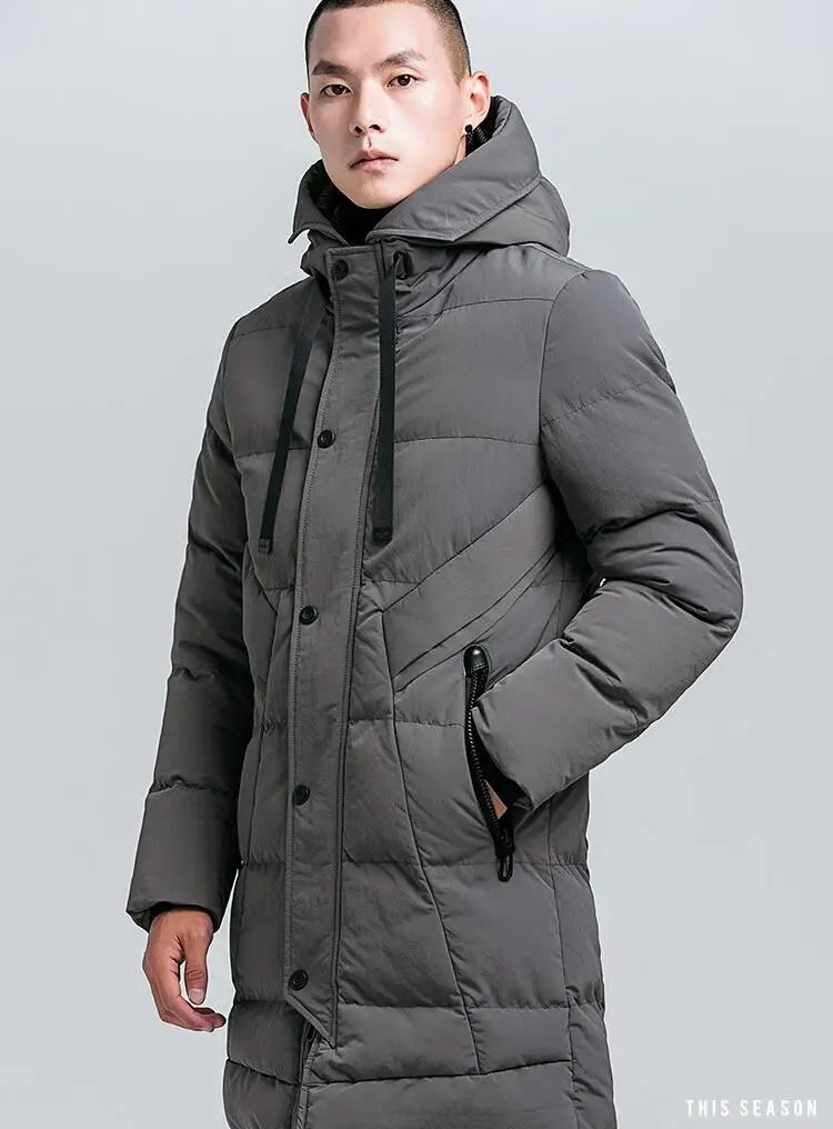 Winter Mens Parka Male Long Hooded Coats Jackets Casual Keep Warm Thicken Trench Big Size Windbreaker Outwear Black Parkas Men