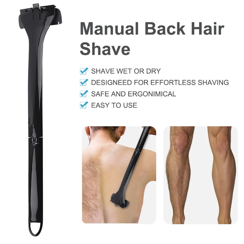 

Men Back Hair Shaver Trimmer Long Handle Adjustable Stretchable Body Shaver Razor Back Hair Remover Leg Hair Razors