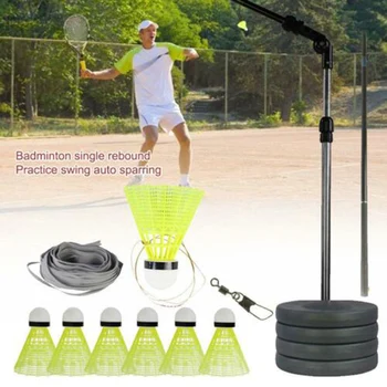 

Elastic Badminton Trainers with Telescopic Rod Portable Badminton Training Set for Adults Kids YA88