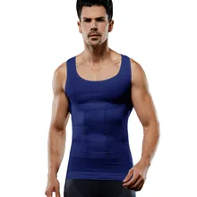 Коррекция талии жилет для мужчин утягивающий пояс для живота Формирователь тела талии для похудения формирователь черный белый синий бодишейпер Фитнес Майка