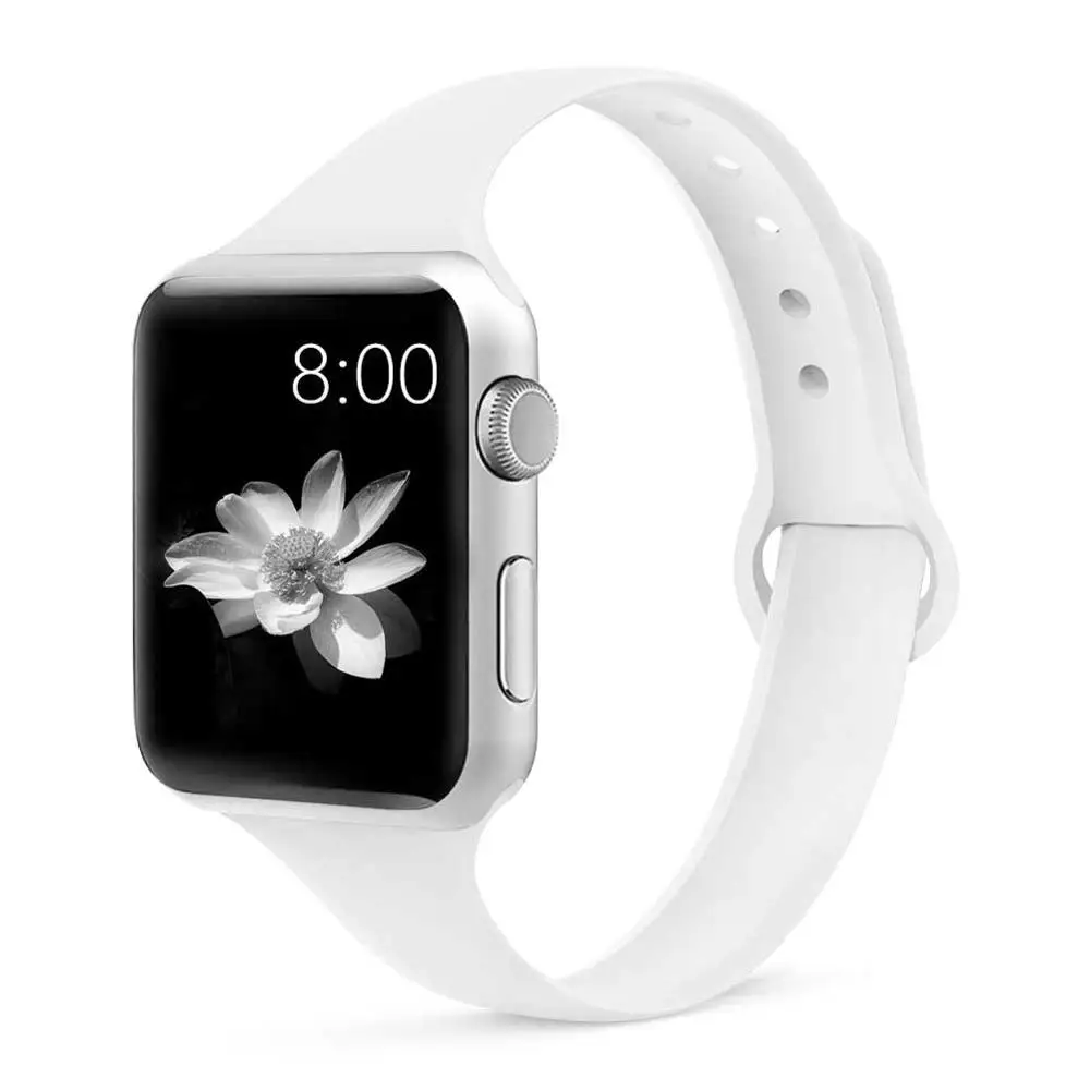 Strap for Apple watch 4 band 44mm 40mm iWatch band 38mm 42mm Sports silicone bracelet Watchband for correa Apple watch 3/2/1 - Цвет ремешка: 1 white