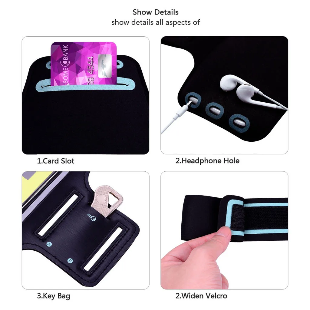 Running Bag Armband Case Sports Gym Running Jogging Exercise Arm Band For iPhone 11 Pro Max Phone bag Waterproof Holder#PEX