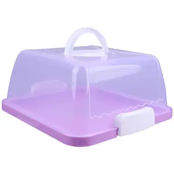 

1Pc 8 Inches Square Transparent Practical Portable Durable Birthday Cake Box for Cake