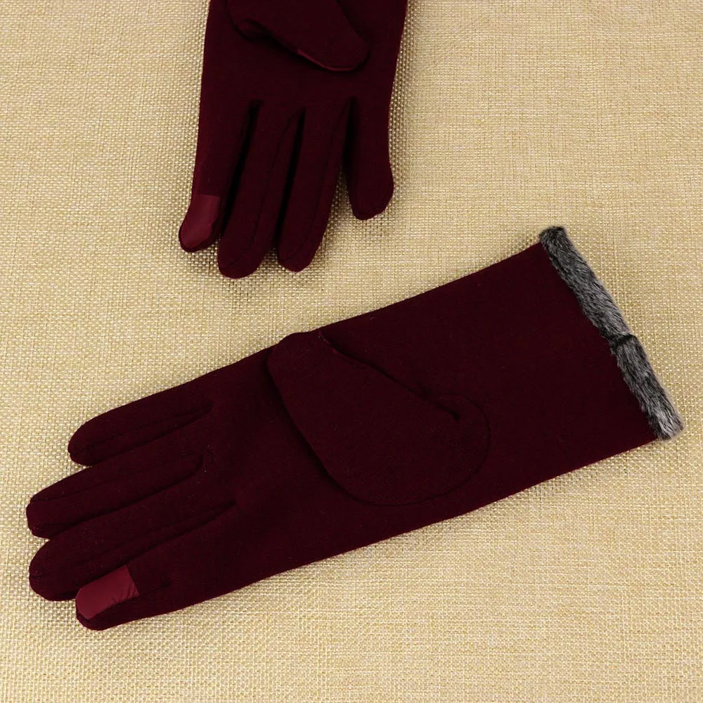Осень зима новые женские кашемировые сохраняющие тепло перчатки для вождения полный палец перчатки для экрана Мобильный телефон женские теплые зимние перчатки# O9