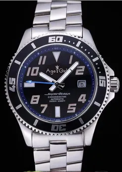 

Luxury Brand New Men Black Ceramic Bezel Automatic Mechanical Watch Stainless Steel Blue Hand Limited Watches Sapphire ETA2836