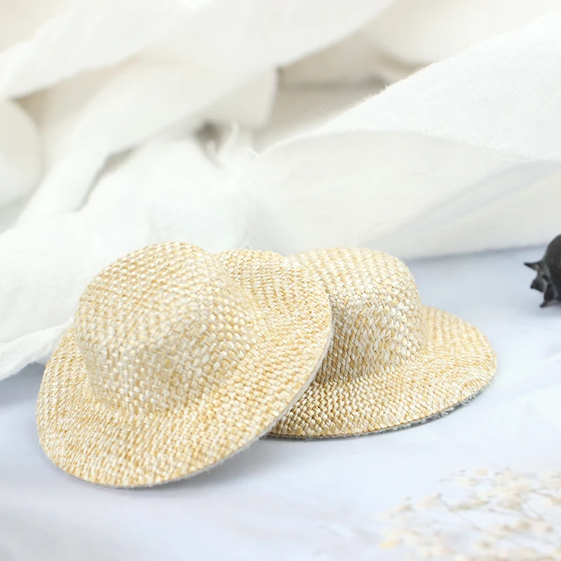 2pcs/lot Dollhouse Miniature Straw Hat 