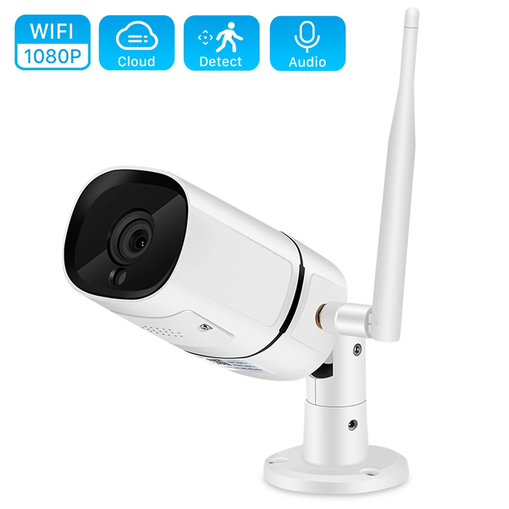 HD 1080P Wi Fi IP Камера ONVIF Беспроводной пуля открытый слот для SD карты двухстороннее
