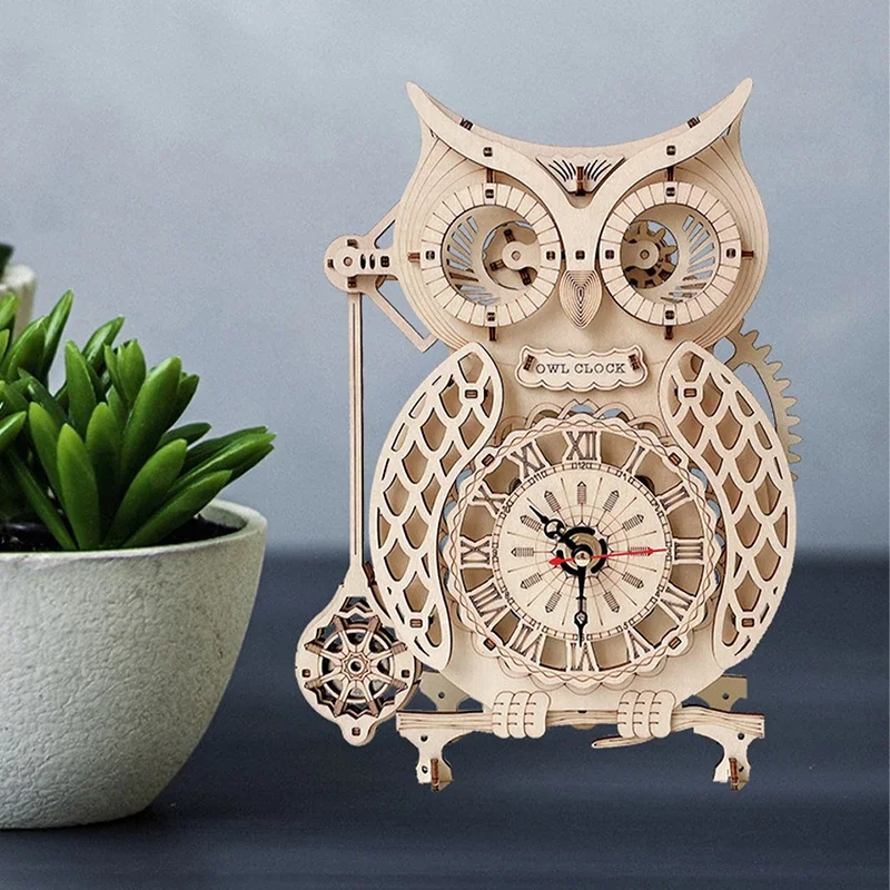 Рисунок 3 - 3d-модель деревянных часы-Сова для взрослых