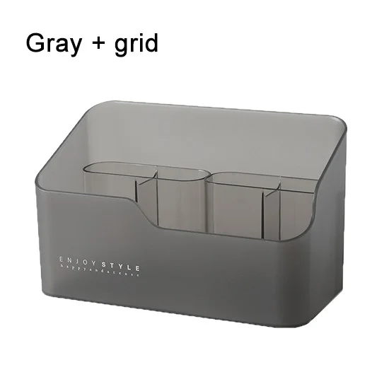 Gray - grid Пластиковый органайзер для косметики ящик для хранения для ванной комнаты органайзер для косметики офисный Настольный макияж коробки для хранения ювелирных изделий контейнер - Цвет: Gray - grid