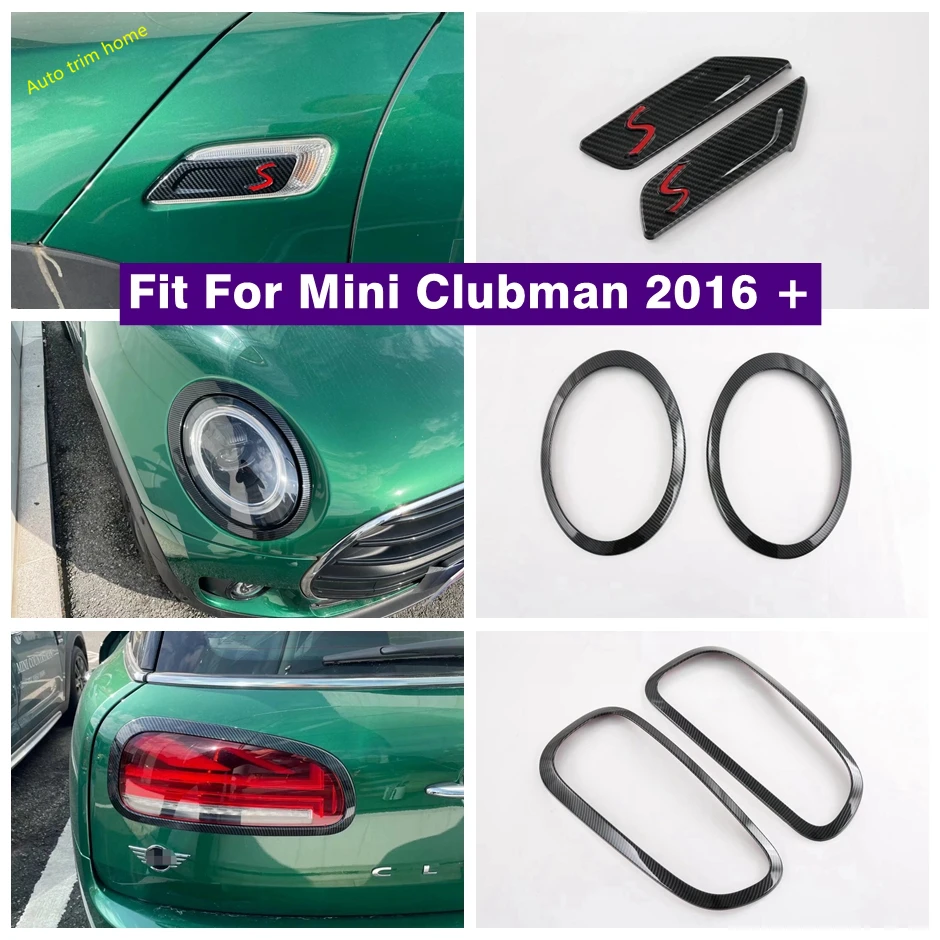 

Front Foliage Leaf Fender Head Tail Lights Lamps Cover Trim For Mini Clubman 2016 - 2021 ABS Carbon Fiber Accessories Exterior