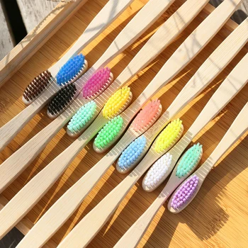 

10 in 1 set bamboo wood toothbrush soft bristle toothbrush environmental toothbrush adult Multicolor optional