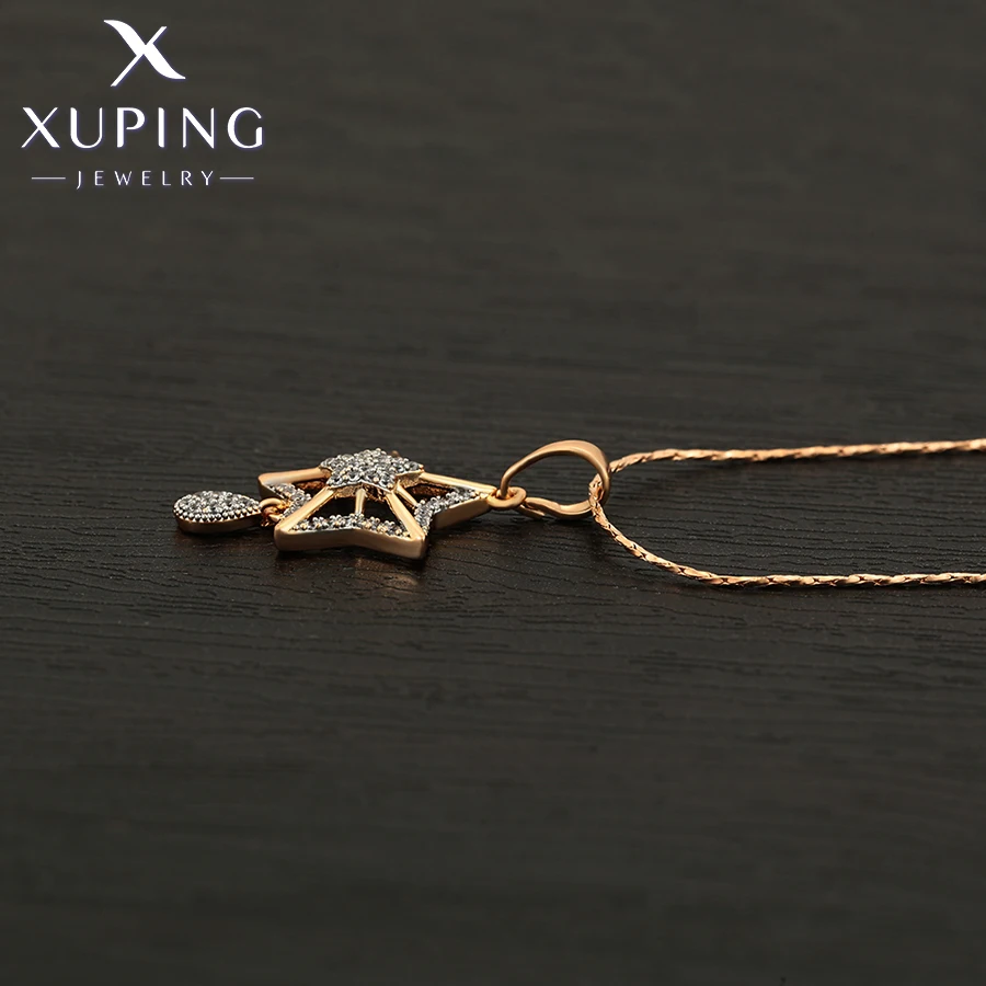 Xuping Jewelry Fashion Star Shaped Gold Plated Charm Earring and Pedant Necklace Set For Women Girl Party Gift S00141457