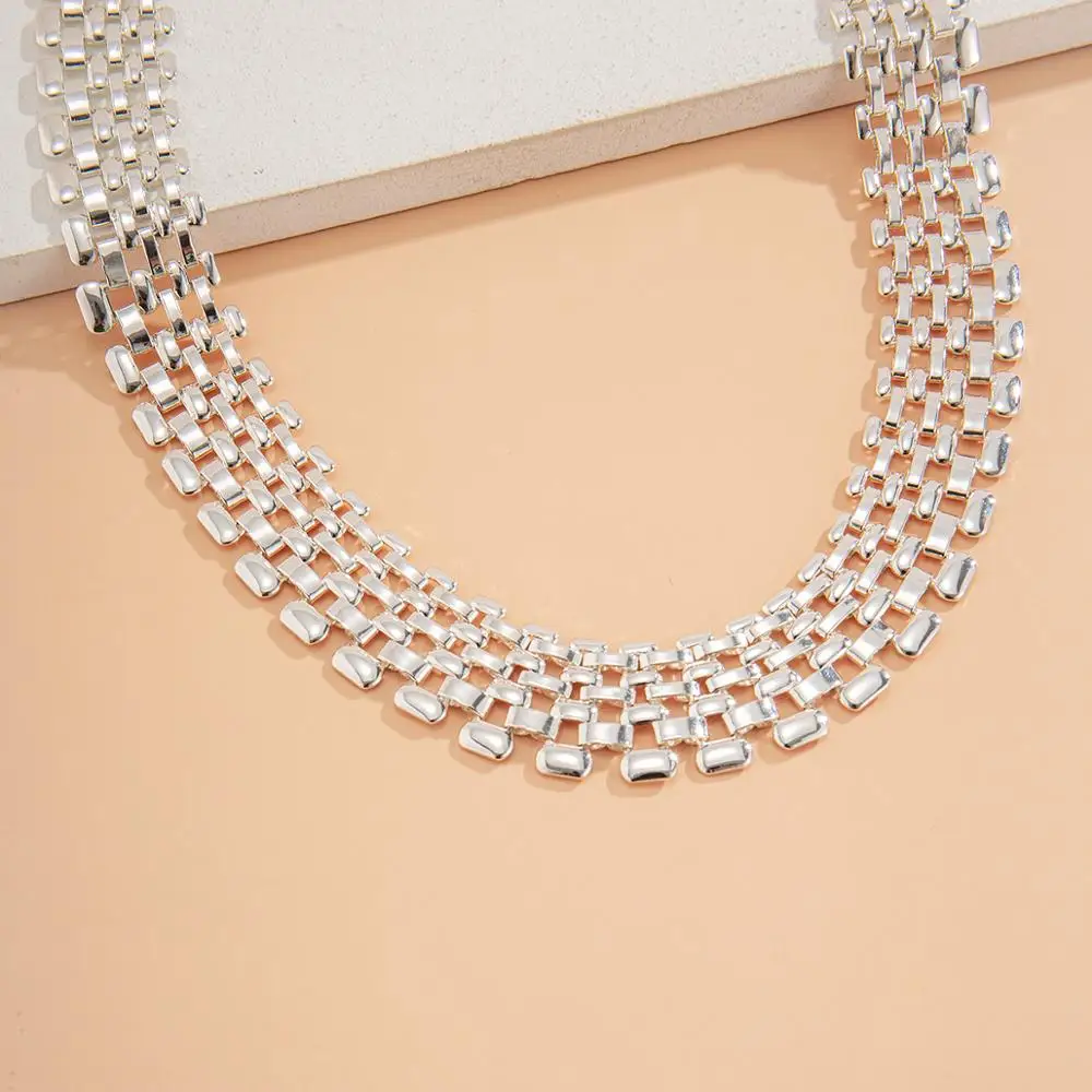 Exaggerated Cuban Chunky Thick Chain Necklace Women High Quality Big Iron Metal Silver Color Necklace Neck Jewelry Steampunk Men