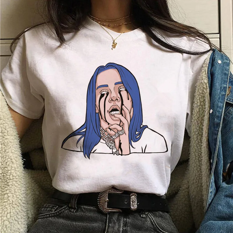 Billie eilish женская футболка Забавный корейский стиль ulzzang I Am A Bad Мужская футболка Повседневная летняя harajuku женская футболка с коротким рукавом - Цвет: 551