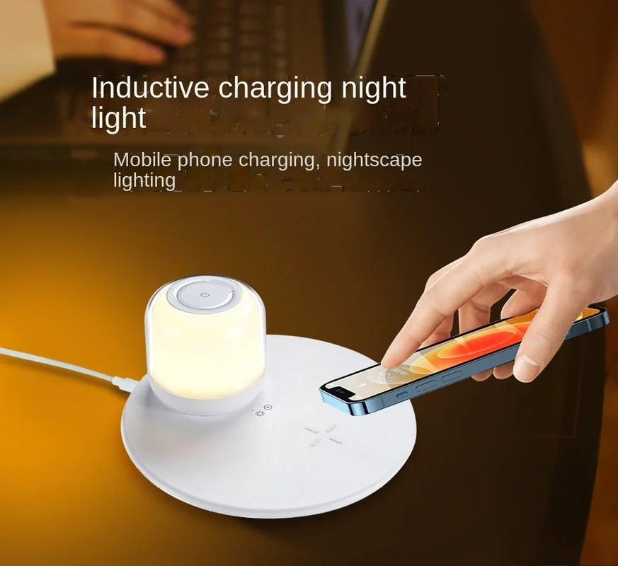 15w Wireless Charger Lamp For Iphone 13 12 11 X Xr Bedroom Bedside