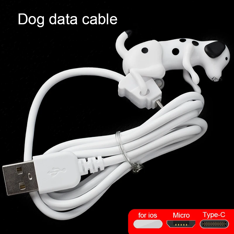 Мультфильм собака USB кабель мобильный телефон кабель usb зарядный кабель для ISO 1 м Быстрая зарядка USB зарядка данных для huawei/XIAOMI Micro