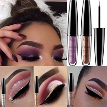 Макияж глаз Подводка для глаз жидкий блеск легко носить подводка для глаз Shimmer 16 цветов металлик Красный Синий Серебряный Бронзовый Золотой блестящий карандаш для глаз