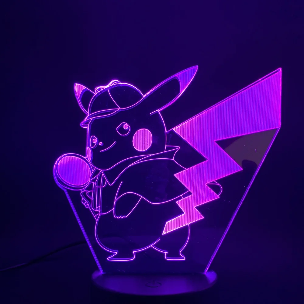 Детский ночной Светильник игры «Pokemon Go» с Пикачу Рисунок лампа 3d для ребенка Спальня украшения дома атмосфера Usb Батарея светодиодный ночной Светильник