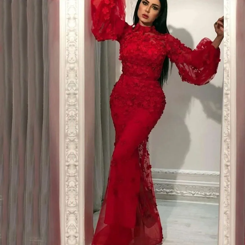 

Mermaid Evening Dresses Gown Long 2020 Moman Party Formal Prom Red Dress