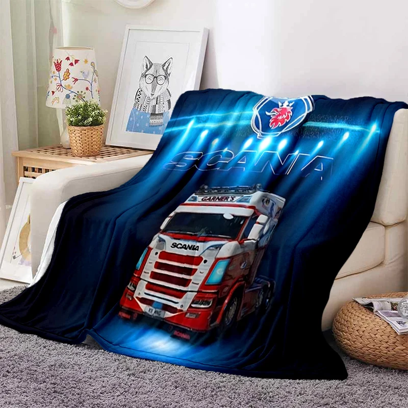 3d Truck Scania Throw Blanket Fleece Warm Cozy Soft Blanket For Couch