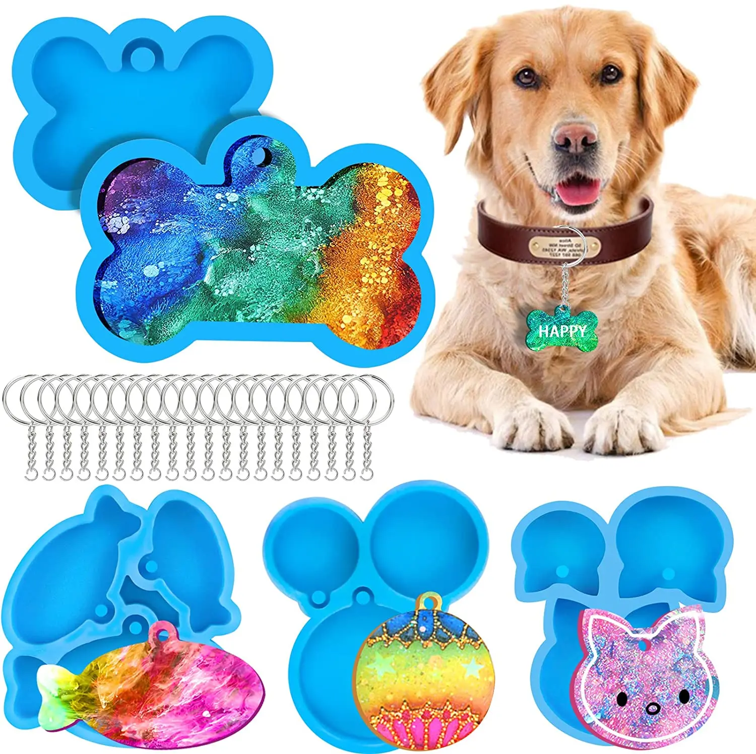 Lot De 4 Moules En Silicone En Forme D'Ours, Chat, Renard