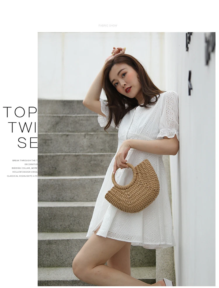 casual candy color rattan women handbags wicker woven lady shoulder crossbody bags summer beach small straw bag bali purses 2020