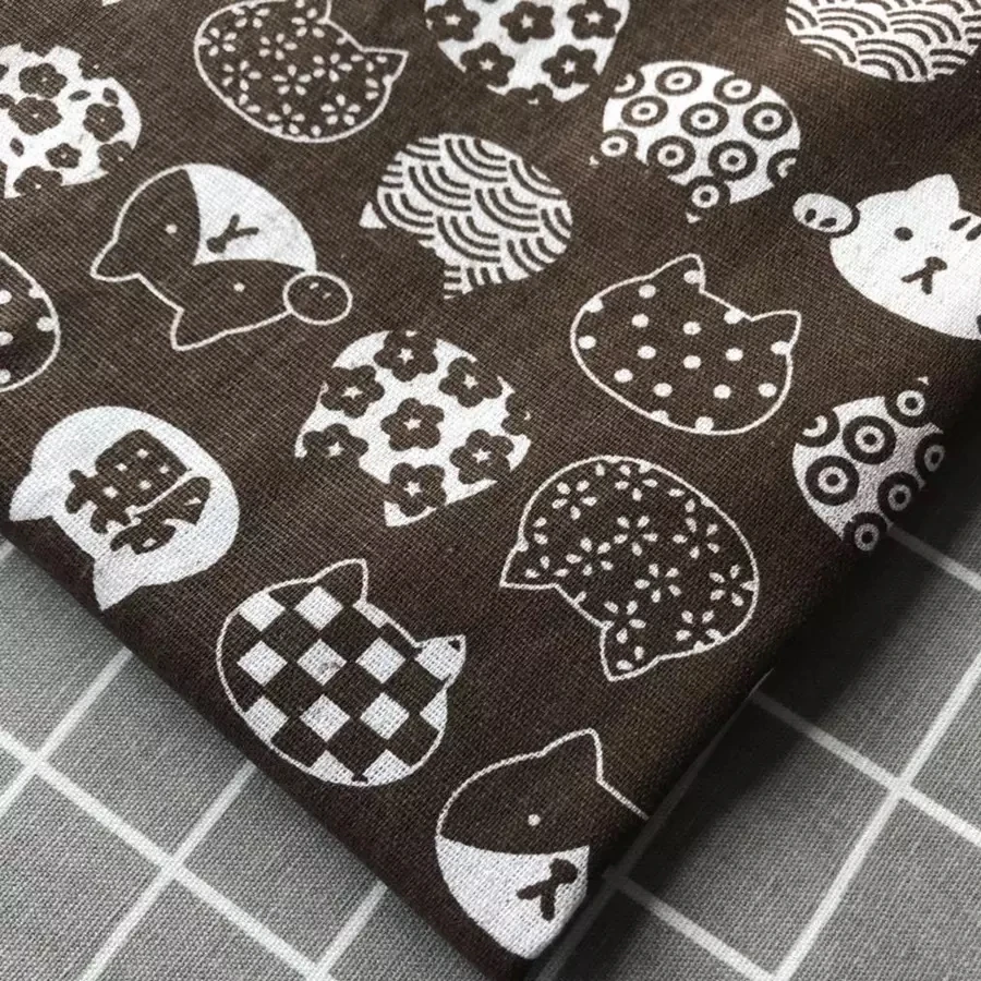 LINEN Cotton Fabric For Clothing Quilting Twill Fabrics Cloth CAT DIY Sofa BAG Curtain Tablecloth Cushion CRAFT SEWING Materials