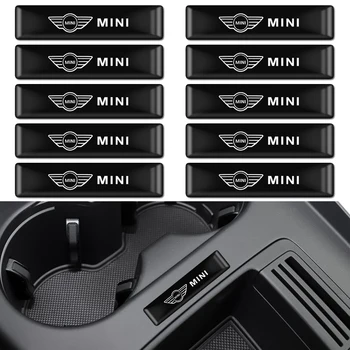 

10PCS 6x1.4cm Car styling 3D decorations stickers decals auto accessories for MINI Cooper One S R50 R53 R56 R60 F55 F56 R58 R59