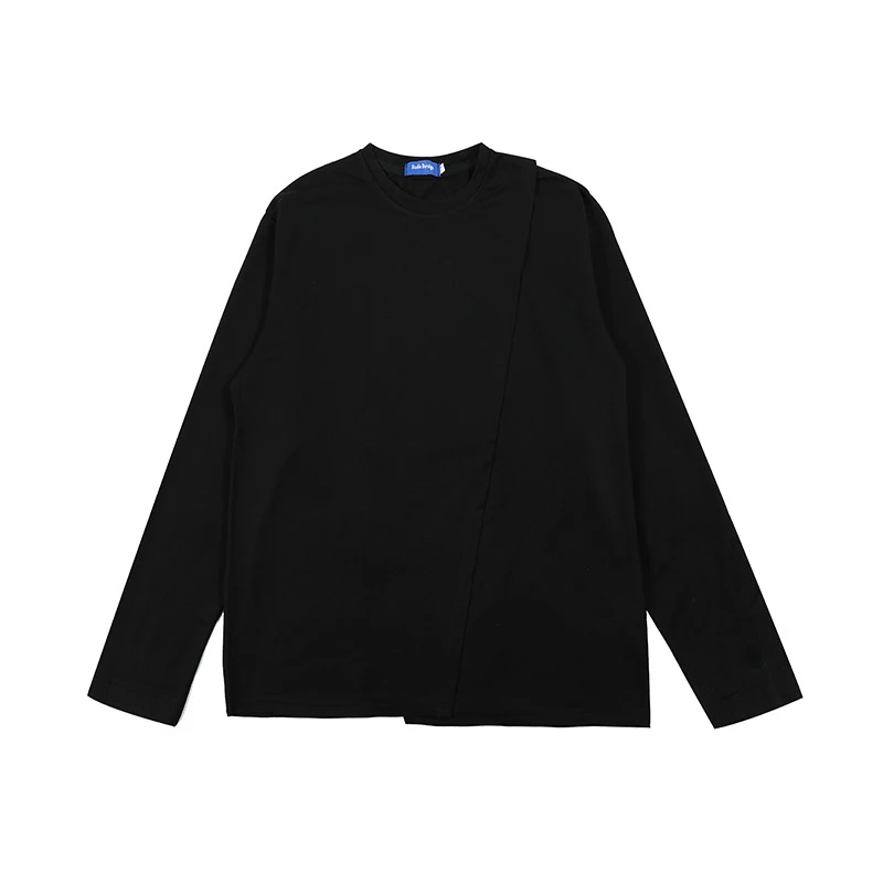 

New Autumn Winter Sweatshirts Harajuku Minimalist Solid Color Upper and Lower Interlayer Sweater Pullover with Warmth Loose