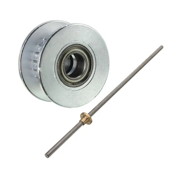 

2 Pcs Accessories: 1 Pcs 8Mm Threaded Screw Rod + T8 Nut for 3D Printer Stepper Motor 500Mm & 1 Pcs GT2 Gear Pulley 20 Teeth 5Mm