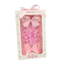 Детский комплект из ленты для волос в европейском и американском стиле; модная Милая повязка на голову с бантом и цветком; тканевый головной убор; аксессуары; 620