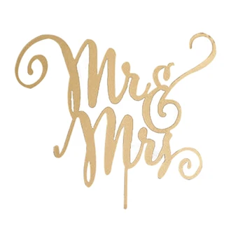 

Mr Mrs Monogram Rustic Wood Wedding Engagement Cake Toppers Decoration (Wood Color)