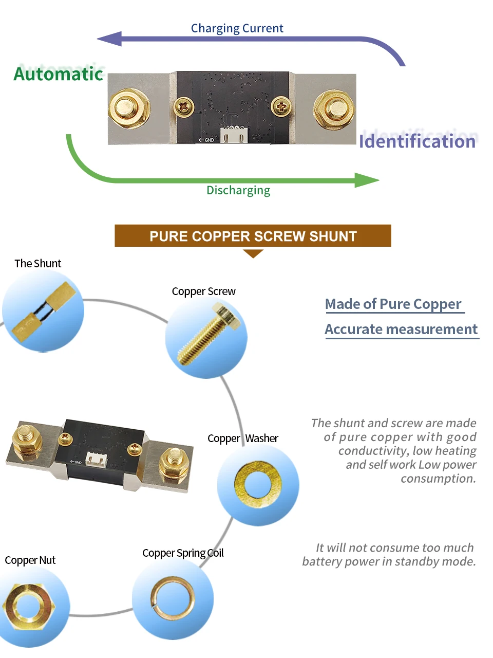 JUNCTEK KG-F pure copper shunt and battery monitor components