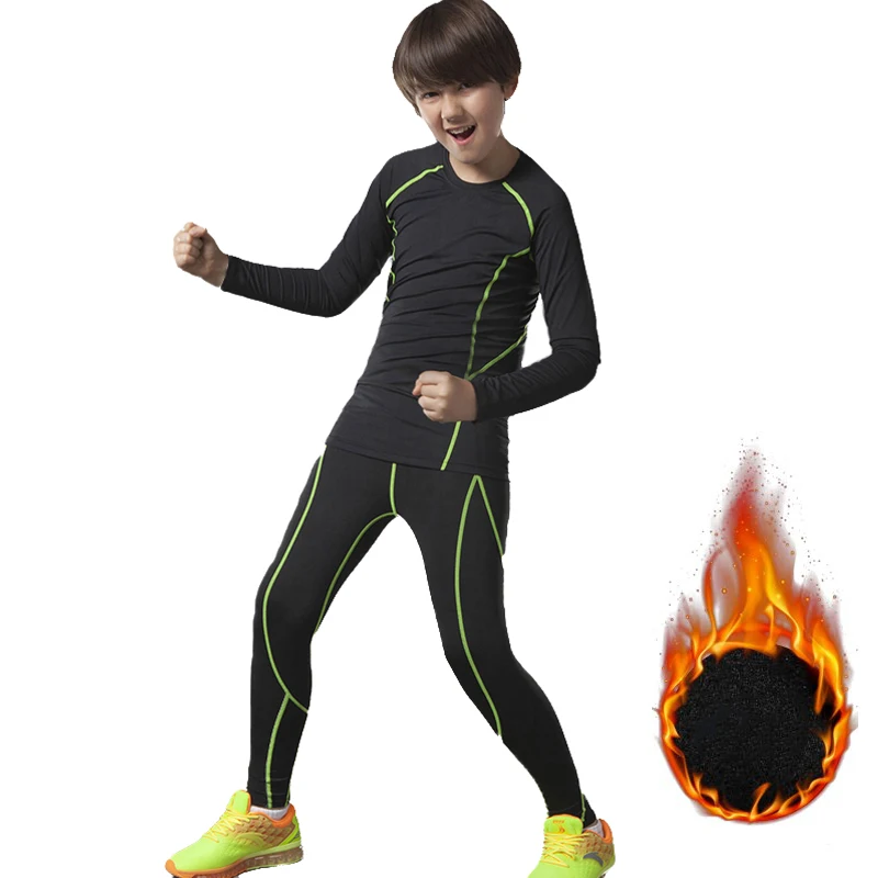 Зимние теплые комплекты термобелья детское быстросохнущее эластичное