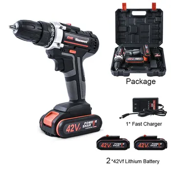 

Double Speed Cordless Drill Electric Drill 2* 42V 7500mAh Rechargeable Lithium Battery Powerful Driver Household Car Tools