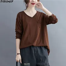 Best Offers DIMANAF 2020 Plus Size T-Shirt Women V-Neck Tops Soft Cotton Long Sleeve Loose Casual Style Vintage Show Thin New Elegant Tees Best Offers DIMANAF 2020 Plus Size T-Shirt Women V-Neck Tops Soft Cotton Long Sleeve Loose Casual Style Vintage Show Thin New Elegant Tees