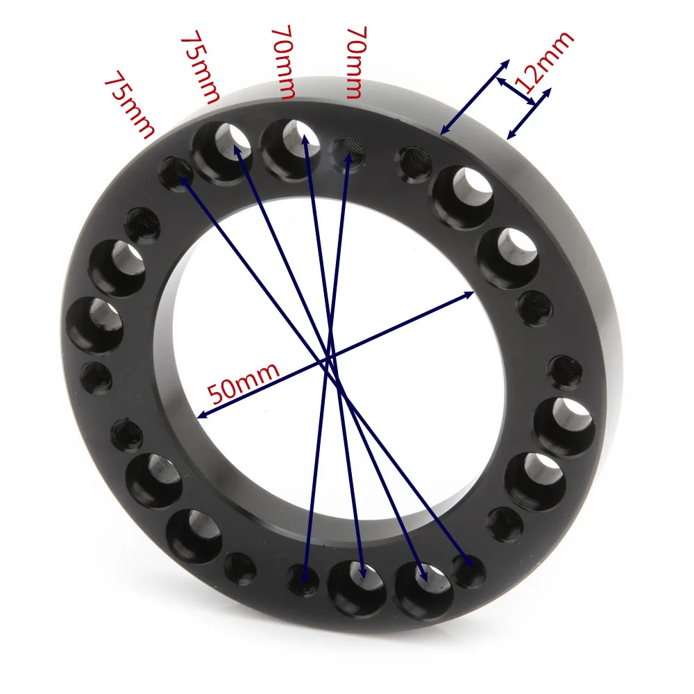 Steering Wheel Spacer, Universal Steering Wheel to Grant 3 Hole 0.5in Hub Spacer Pad for 6 Hole Adapter(Black)並行輸入 5x135 To 6x135 Wheel Adapter Universal 6-to-3 Hole - 0.5\" Spacer