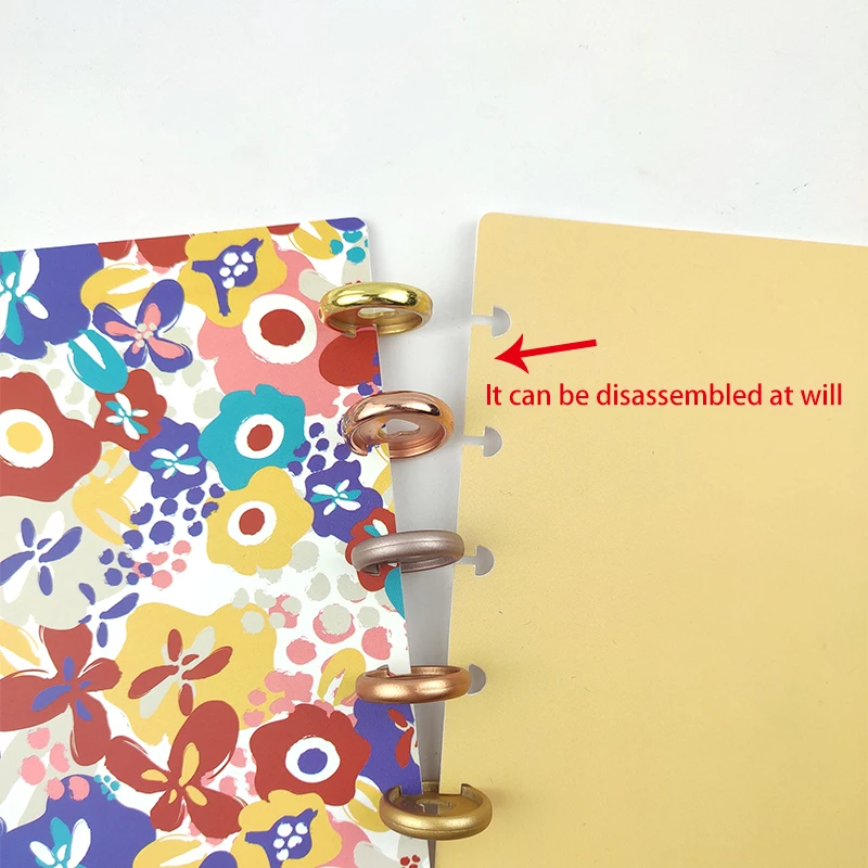 100pcs Heart Notebook Plastic Disc Binding Ring Mushroom Hole Binding Disc DIY 360 Degree Foldable Buckle Office Supplie