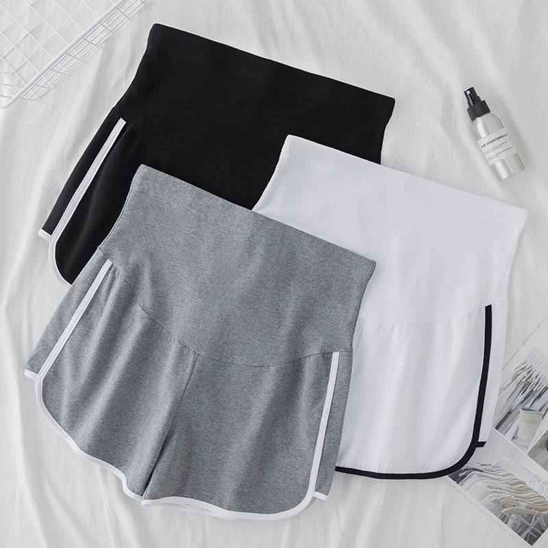 8347# Summer Thin Cotton Maternity Shorts Adjustable Belly Shorts Clothes for Pregnant Women Casual Pregnancy Sleep Home Wear summer double deck pure cotton gauze loose lady sleep shorts new fashion hot sell sweet women nightie home clothes shorts pants