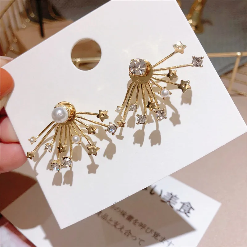 Корейские циркониевые манжета для уха со звездой серьги женщин 2019 новые