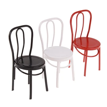 

1PCS Mini 1:12 Dollhouse Iron Chair Model Chair Toys For Dolls House Furniture Toy For Children Miniature Dolls