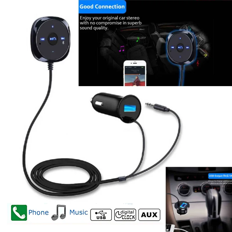 Bluetooth автомобильное зарядное устройство Bluetooth Handsfree Портативный Bluetooth автомобильный комплект FM AUX Dual USB Smart