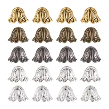 

100Pcs Tibetan Style Alloy Flower Bead End Caps Antique Loose Spacer Beads For Needlework DIY Jewelry Making Accessories 11*15mm