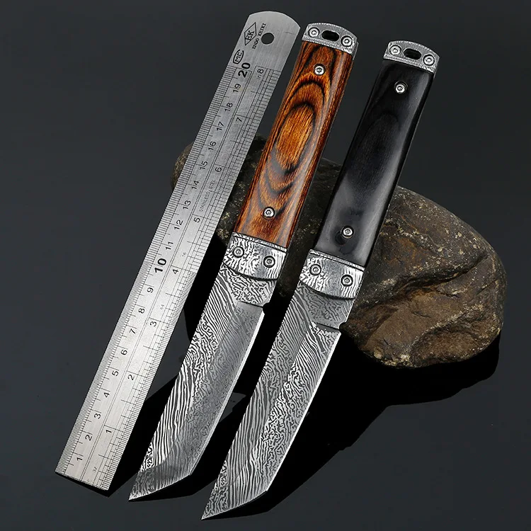 

Amazon Hot Selling Japan Retro Style Knife High Hardness Sharp Straight Knife Knitting One-piece Outdoor Hunting Knife Gift