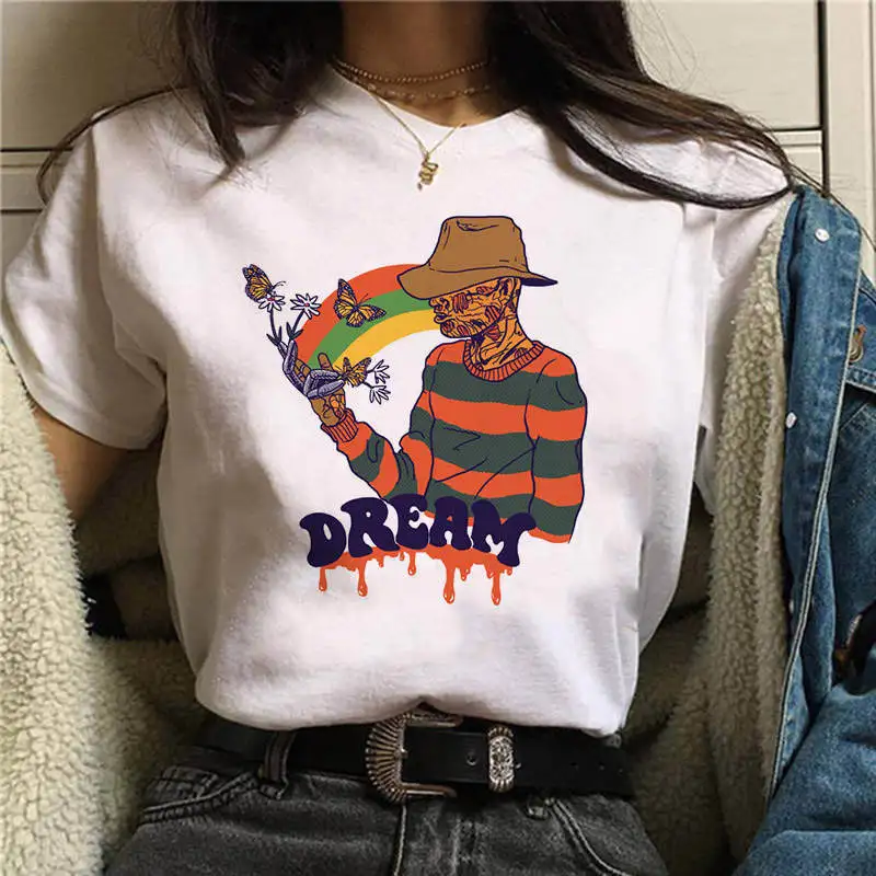 6 Странные Вещи Pennywise Майкл Майерс Джейсон Voorhees Хэллоуин ужас Ouija Ropa Camiseta Das Mulheres Футболка Топ Haut Femme - Цвет: 6
