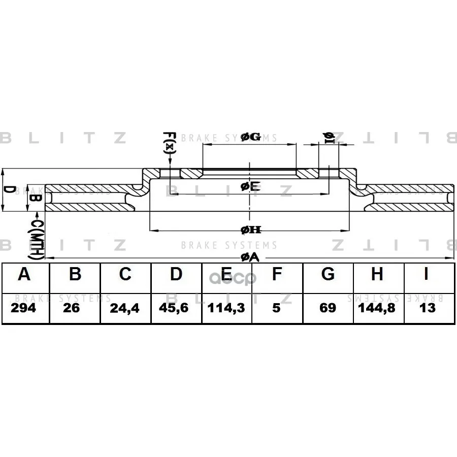 Диск Тормозной Blitz арт. BS0328