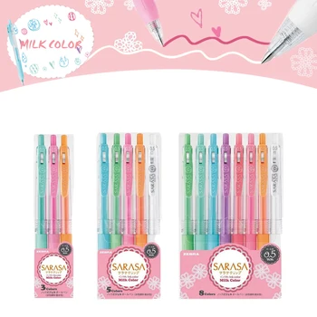 

Softly Color Bring Good Mood Japan Zebra SARASA Push Clip Gel Pen Milk Color 3 / 5/ 8 Color Set 0.5 mm Kawai Stationery JJ15