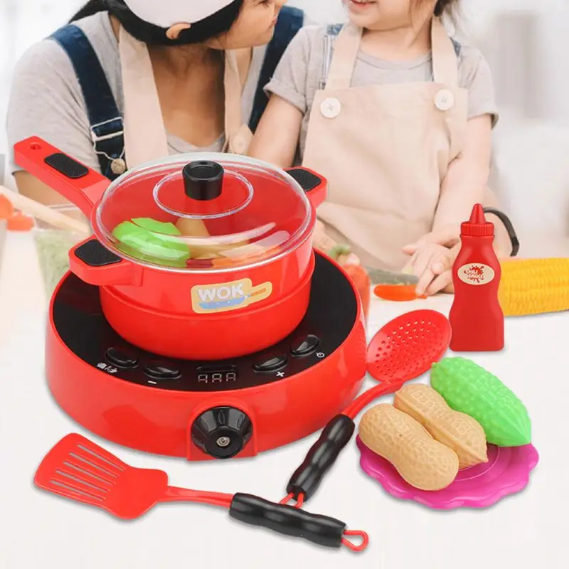 1Set Simulation Pretend Play Electric Microwave Oven Induction Cooker Home Kitchen Appliance Child Kids Housework Toys R7RB